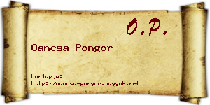 Oancsa Pongor névjegykártya